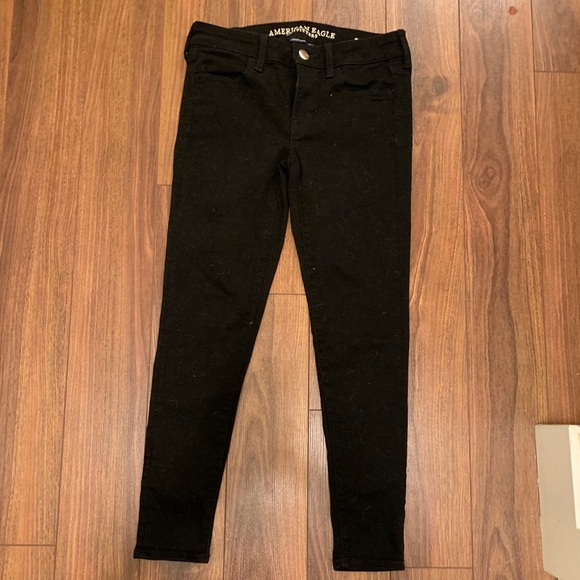 American Eagle black stretch jean jeggings - Picture 1 of 4